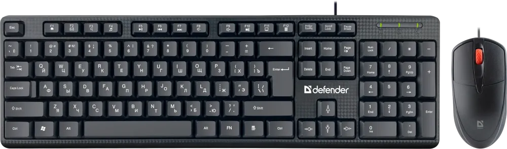 Комплект проводной клавиатура+мышь Defender Line C-511 RU черный