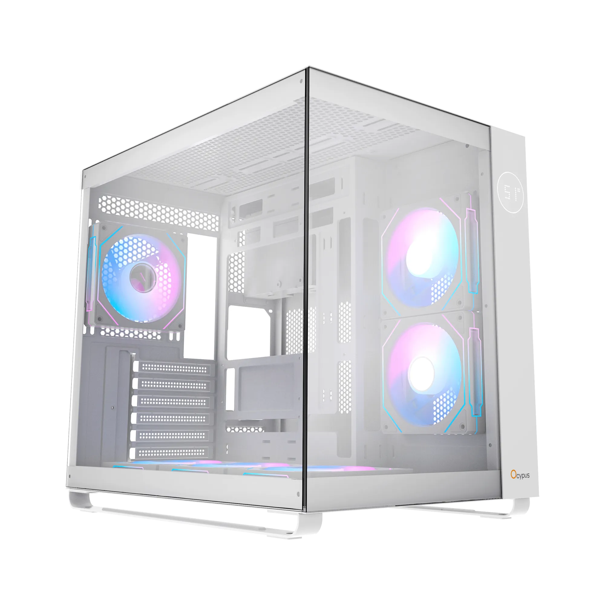 Корпус Ocypus Iota C70 WH ARGB ATX/mATX/mITX 2xUSB, Type-C, Белый, Iota-C70-WHD600XX-GL