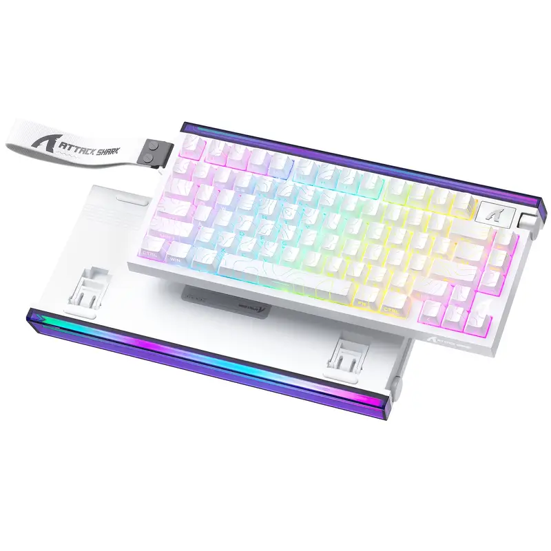 Клавиатура Attack Shark R85 HE White Contour, 75%, Magnetic Purple Mandrel, EN, Wired USB-C