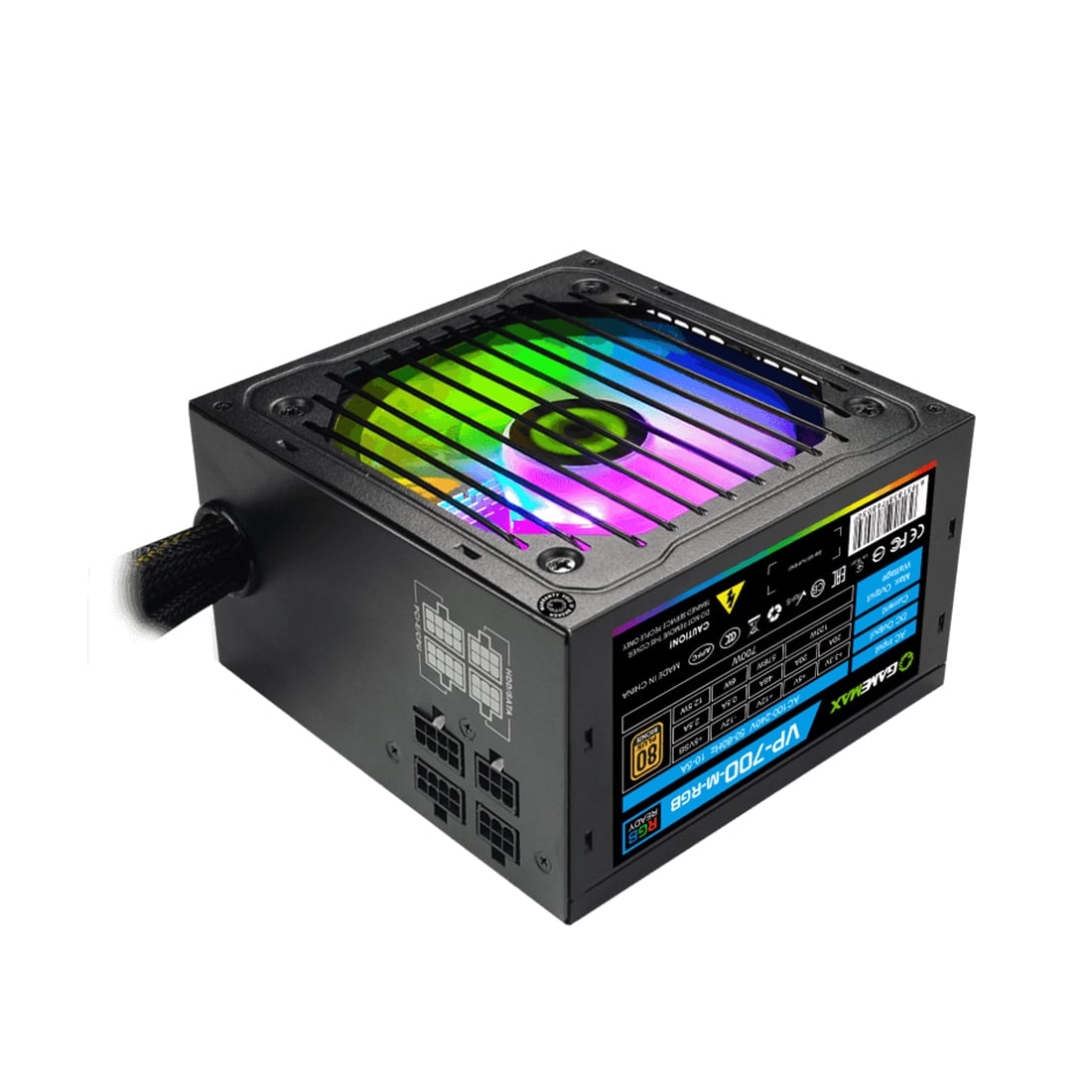 Блок питания GameMax VP 700W RGB M, 213106500015, 700W, ATX, 80 Plus Bronze, 20+4 pin, 4+4pin, 5*Sat