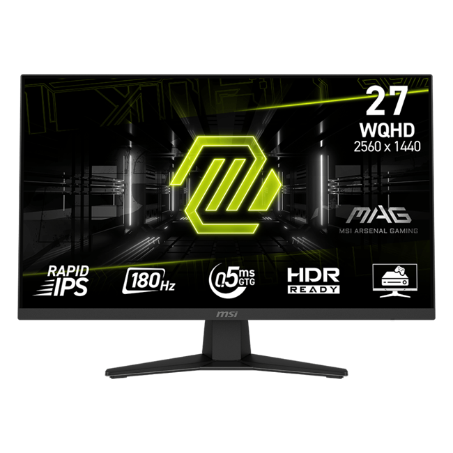 Монитор 27" MSI MAG 275QF IPS 2560x1440 180Hz 0,5ms 300cd/m 1000:1 HDR 1xDP 2xHDMI Черный