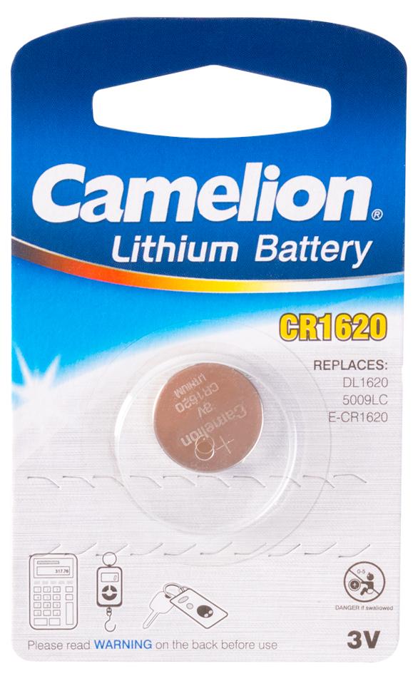 Батарейка, CAMELION, CR1620-BP1, Lithium Battery, CR1620, 3V, 220 mAh, 1 шт.