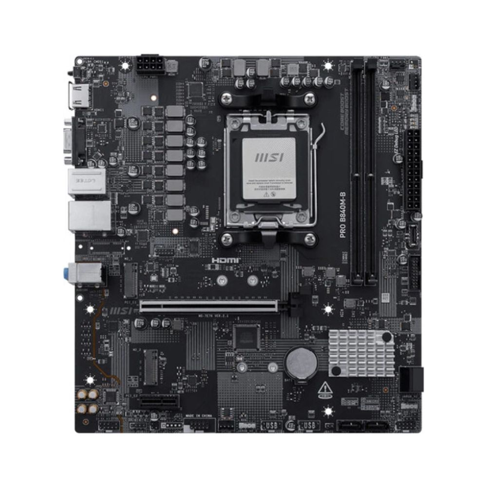 Мат.плата AMD MSI PRO B840M-B AM5 2xDDR5 4xSATA3 RAID 2xM.2 HDMI VGA mATX