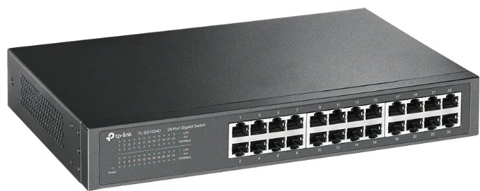 Гигабитный коммутатор TP-LINK TL-SG1024D <24-port Gigabit Switch, Desktop/Rachmount, metal case>