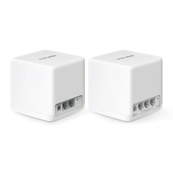 Домашняя Mesh Wi-Fi система GbE AX1500 Mercusys Halo H60X(2-pack) <Wi-Fi 6, бесшовный роуминг 802.11k/v/r, 1201Mbps 5Ghz + 300Mbps 2.4Ghz, 802.11ax/ac