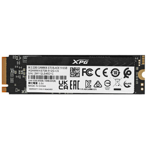 2 000 GB SSD M.2 PCIe A-Data XPG BLADE S70 [AGAMMIXS70B-2T-CS] 3D NAND (R7400/W6400MB/s) Black