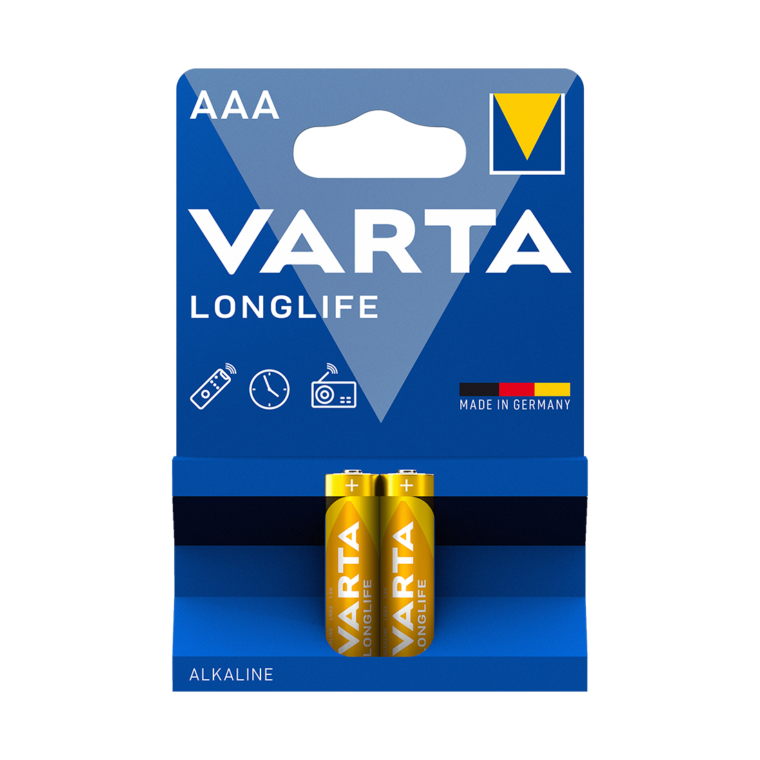 Батарейка VARTA, LR03 Longlife Micro, AAA, 1.5 V, 2 шт., Блистер