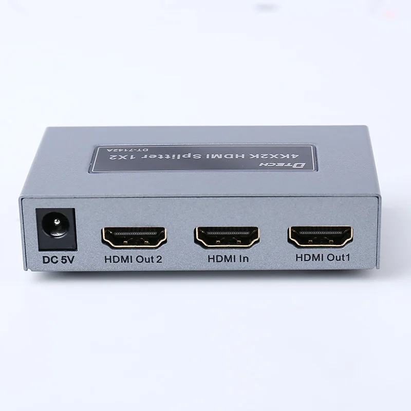 Сплиттер, HDMI splitter `Dtech` DT-7142A 4K, 2-порта, 3D, 340МГц