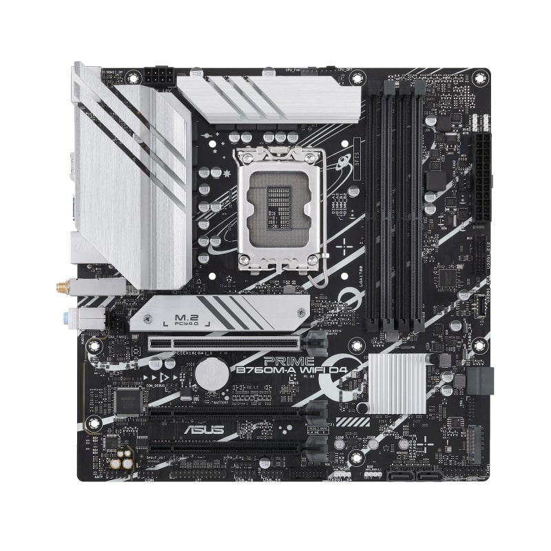 Мат.плата ASUS PRIME B760M-A WIFI D4, LGA1700 4xDDR4 4xSATA3 2xM.2 RAID 2xHDMI DP mATX