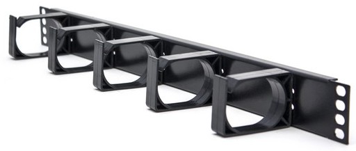 Кабельный организатор, SHIP, 701402120, Тип 5 пластиковых колец, 1U, Чёрный