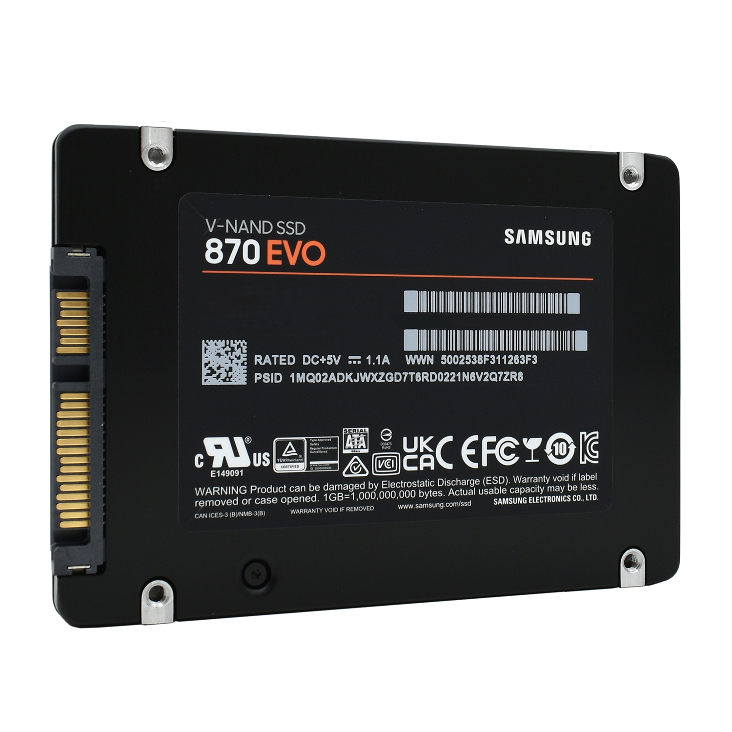 1000 GB SSD Samsung 870 EVO, MZ-77E1T0B/EU, 1 TB ,SATA SATA 6Gb/s, 7mm