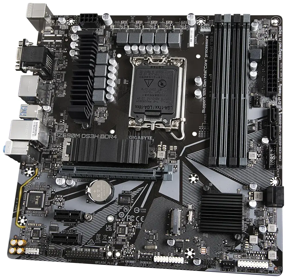 Мат.плата Gigabyte Z690M DS3H DDR4,LGA1700,4xSATA3, 2xM.2 (PCI-E 4.0x4/x2), Raid, 2хDP, 1xHDMI, 1xD-
