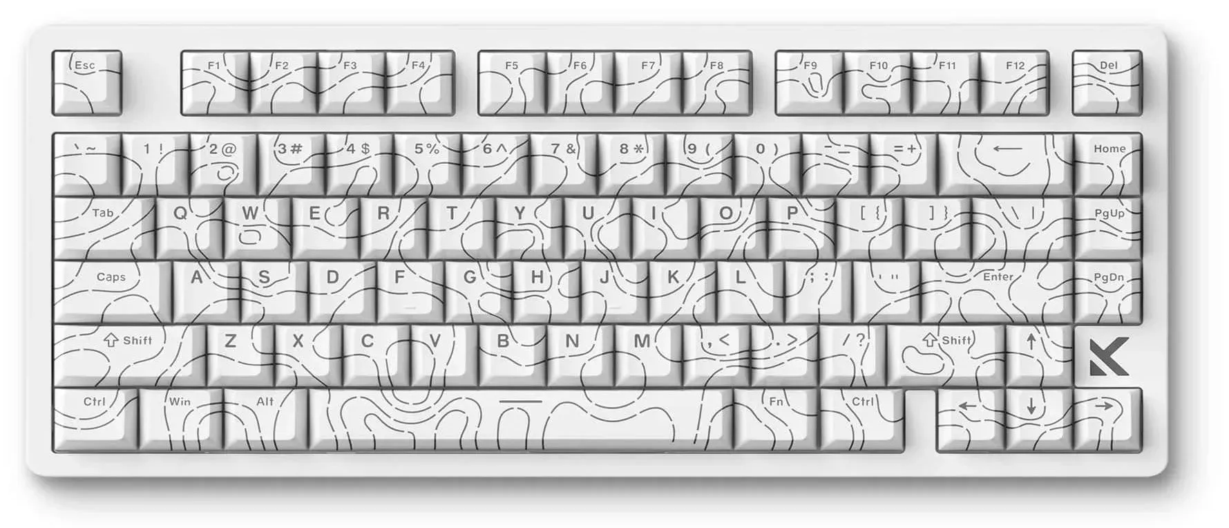 Клавиатура MCHOSE Jet 75 E-sport, White Topographic, Kailh Magnetic God Switch, 80keys, EN, Wired