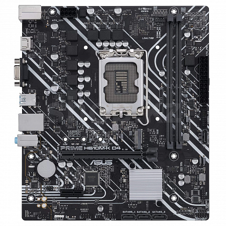 Мат.плата ASUS PRIME H610M-K ARGB, LGA1700 2xDDR5 4xSATA3 M.2 VGA HDMI mATX