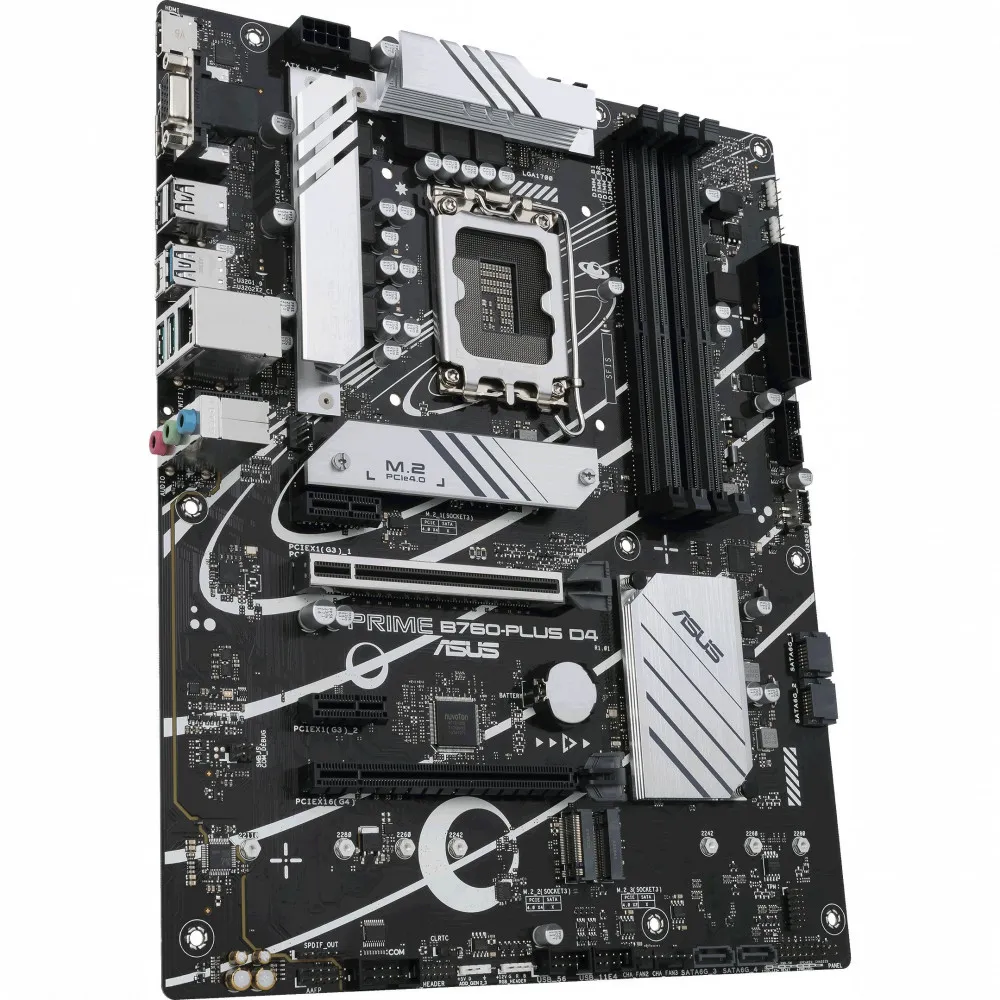 Мат.плата ASUS PRIME B760-PLUS D4, LGA1700 4xDDR4 4xSATA3 3xM.2 RAID VGA HDMI DP ATX