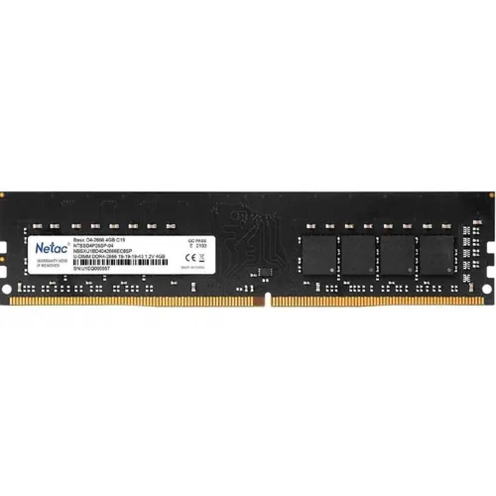 DDR4 Netac 4 Gb Basic, NTBSD4P26SP-04, DDR4 DIMM, 4Gb, 2666MHz, C19