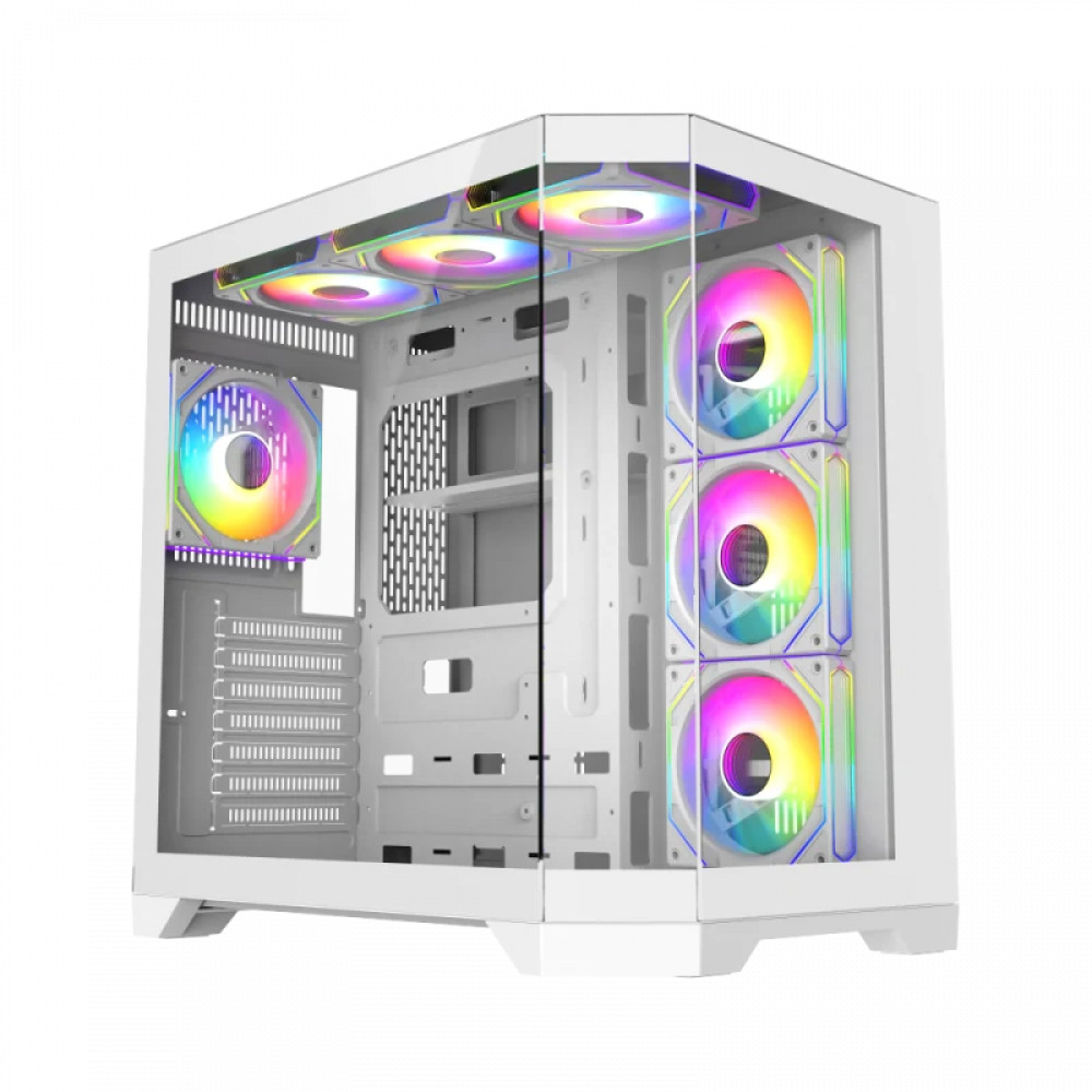 Корпус Gamemax, Hype-A WH, 14100902945, Mid-Tower, ATX/ m-ATX, USB3.0*1/ USB2.0*2/ HD-Audio, Кулер ARGB 4*12см, Высота процессорного кулера 157мм, Дли