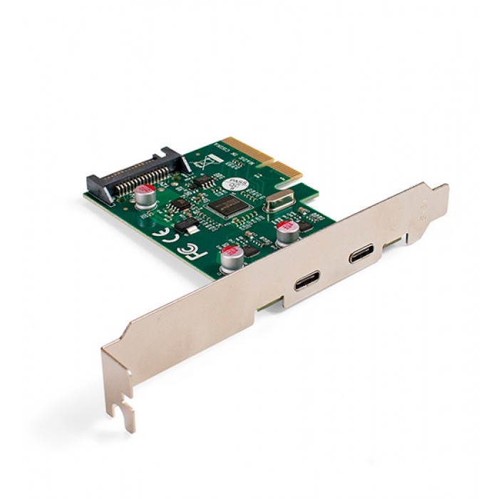 Контроллер PCI-E 3.0 -> 2 x USB 3.1 Type-C ,I/O Card converter, PCI-E ExeGate EXE-313