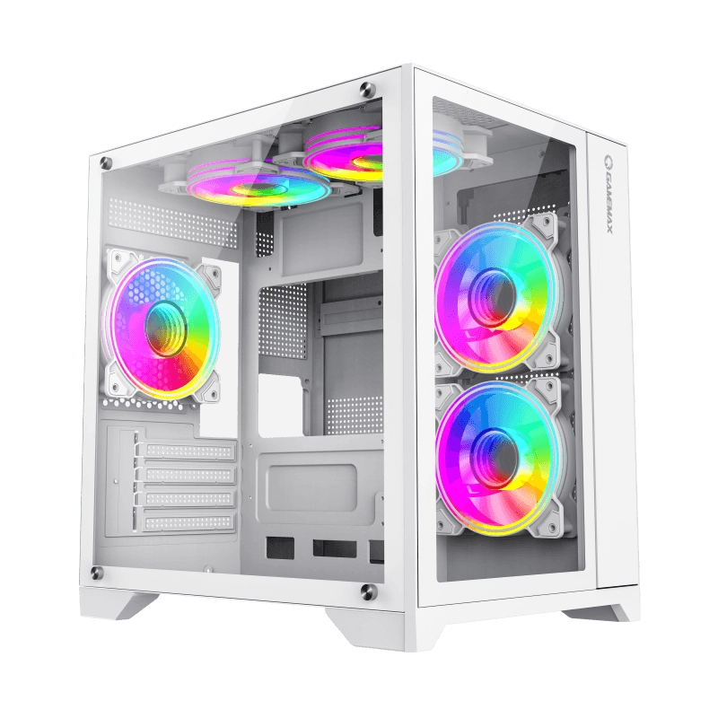 Корпус, Gamemax, Infinity Mini WH, 9101-0000R00190, M-ATX, USB 3.0*1/ USB 2.0*2, HD Audio, Кулер ARGB 7*120mm, Высота процессорного кулера 155мм, Длин
