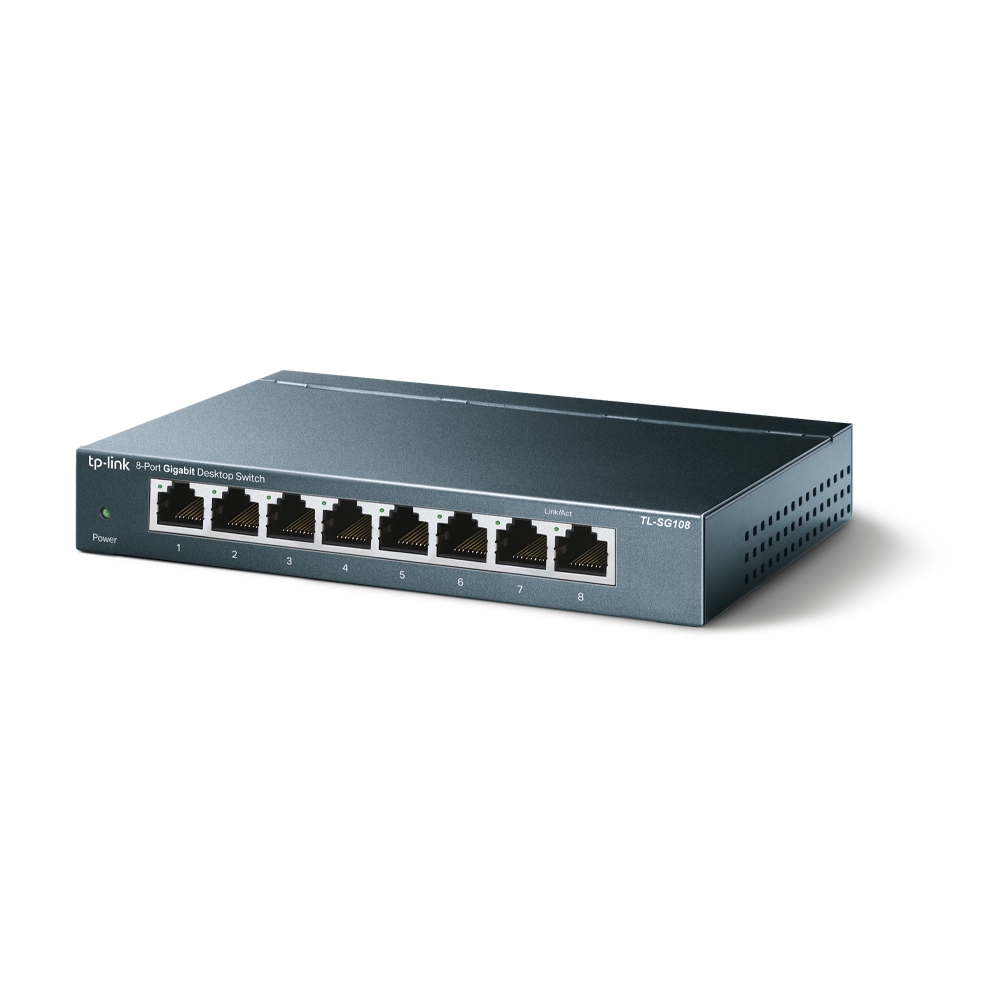 Гигабитный коммутатор TP-Link TL-SG108 <8-Port 100/1000Mbps Desktop Switch, QoS (IEEE 802.1p)