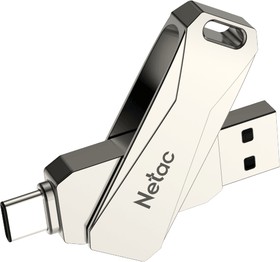 USB 128 GB 3.0 Netac U782C OTG NT03U782C-128G-30PN серебристый