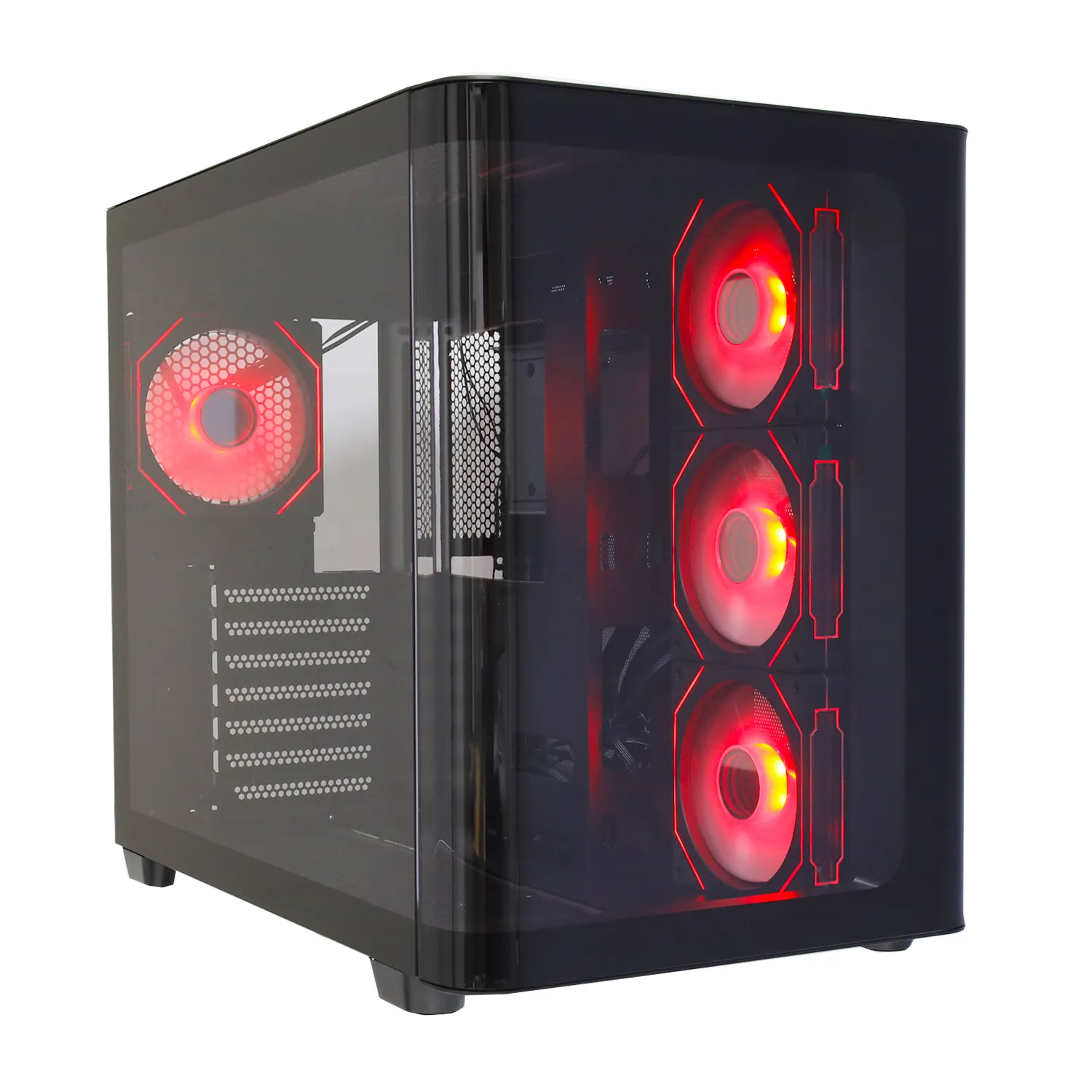Кейс, Aerocool, P500C-G-BK-v1, ATX/Micro ATX, USB 2*3.0/2.0, HD-Audio+Mic, Кулер 4*12 см ARGB, Высота процессорного кулера до 162 мм, Длина VGA до 450