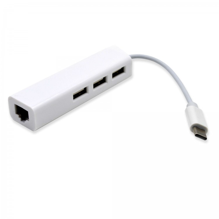 Сетевая карта Hub TypeC M- LAN+3*USB2.0 100Мб/с, 9см, пластик