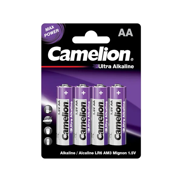 Батарейка, CAMELION, LR6-BP4UT, Ultra Alkaline, AA, 1.5V, 2700 mAh, 4 шт. в блистере