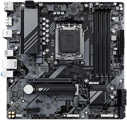 Мат.плата AMD Gigabyte B650M D3HP AX ,MB Socket AM5, MATX, AMD B650 (DP+HDMI) 4DDR5, PCIx16, PCIx1