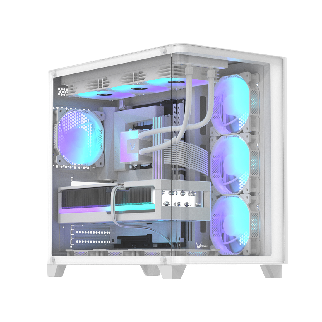 i5-14400F/ B760M H Gigabyte/ Вод.охл. GLOW 360WH/ 16 + 16 DDR4/ 1 Tb NVMe/ RTX5070 12 Gb Gigabyte/ Crystal U2 Floe White/ GES 850W