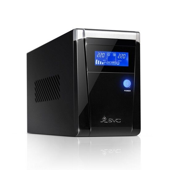 UPS, SVC, V-1200-F-LCD, Smart USB,  AVR Стабилизатор:165-275ВА, Бат,:12В/7,5 Ач*2шт,, 3 системных вы