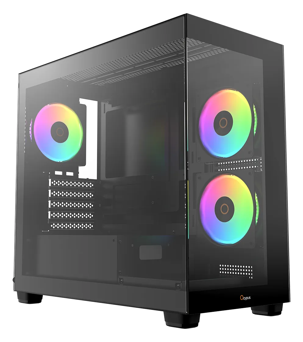 Корпус Ocypus Gamma C52 BK ARGB mATX/ITX 3xUSB Черный Gamma-C52-BKD300XX-GL