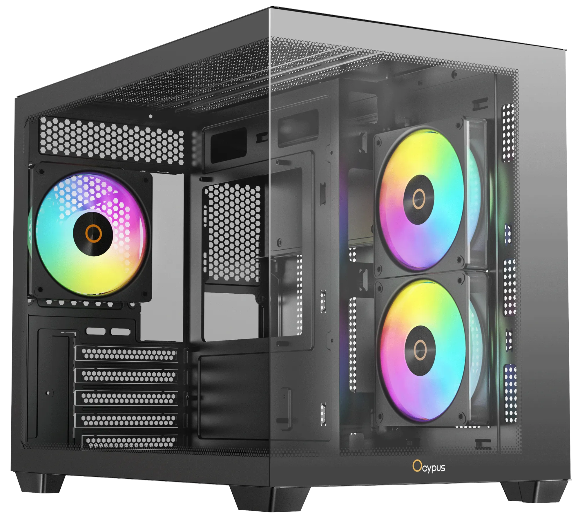 Корпус Ocypus Gamma C54 BK ARGB mATX/ITX 3xUSB Черный Gamma-C54-BKD300XX-GL