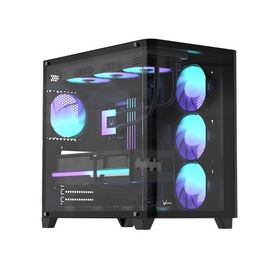 Компьютерный корпус, Formula V, Crystal U2 Floe Black, ATX/micro ATX/mini-ITX, USB Type C/3.0/2.0, HD-Audio, Кулер 4*120мм Floe ARPW, Высота процессор