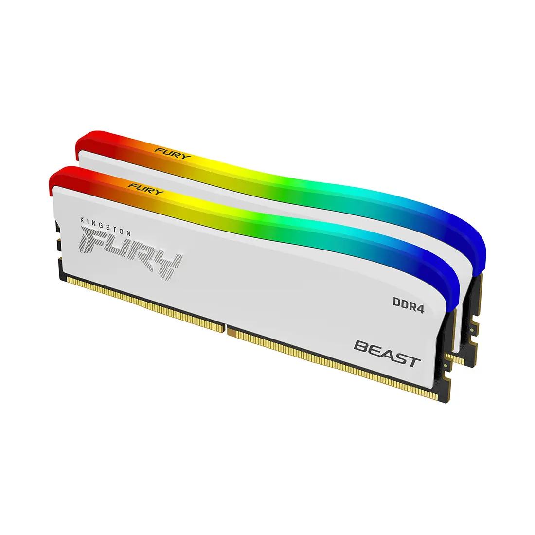 DDR4 Kingston 16 Gb KIT FURY Beast RGB KF432C16BWAK2/16 (Kit 2x8GB),DIMM <PC4-25600/3200MHz>, Белый