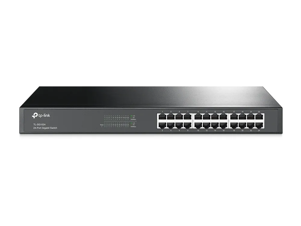 Гигабитный коммутатор TP-LINK TL-SG1024 <24-port Gigabit Switch, 1U 19-inch rack-mountable steel cas