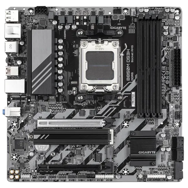Мат.плата AMD Gigabyte B850M DS3H ,MB Socket AM5, MATX, AMD B850 (2DP+HDMI), 4DDR5, 4PCIx16