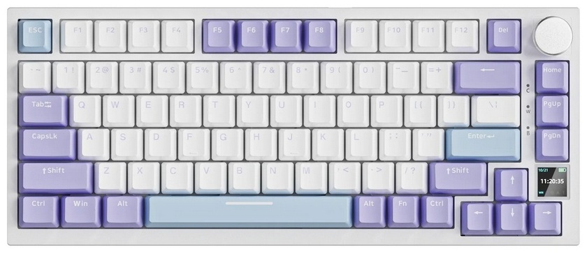 Клавиатура, Ajazz, AK820/PRO/Gift/PWB, AK820 PRO, Игровая, Механическая, 75%, Gift Switches, USB, 2,4 ГГц, Bluetooth, Подсветка RGB / ONLY ENGLISH /