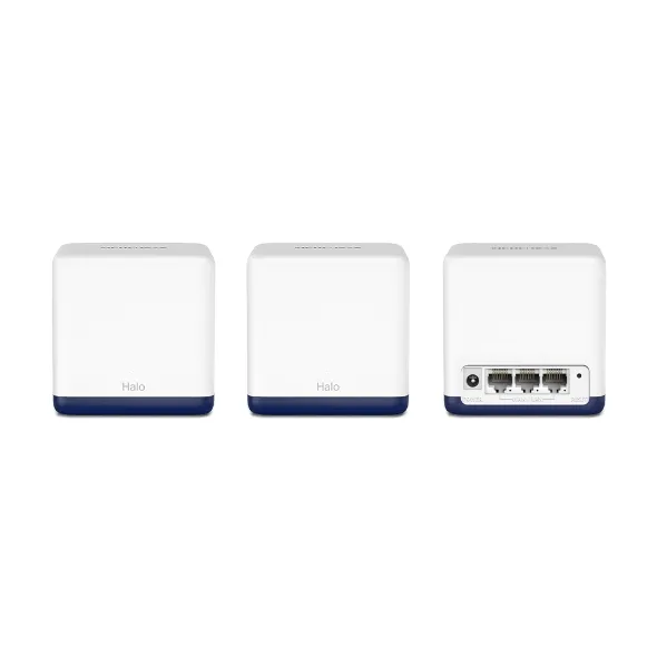 Домашняя Mesh Wi-Fi система GbE AC1900 Mercusys Halo H50G (3-pack) <Бесшовный роуминг, 1300 Mbps on 5 GHz, 600 Mbps on 2.4 GHz, 802.11ac/a/b/g/n, 3 Gb