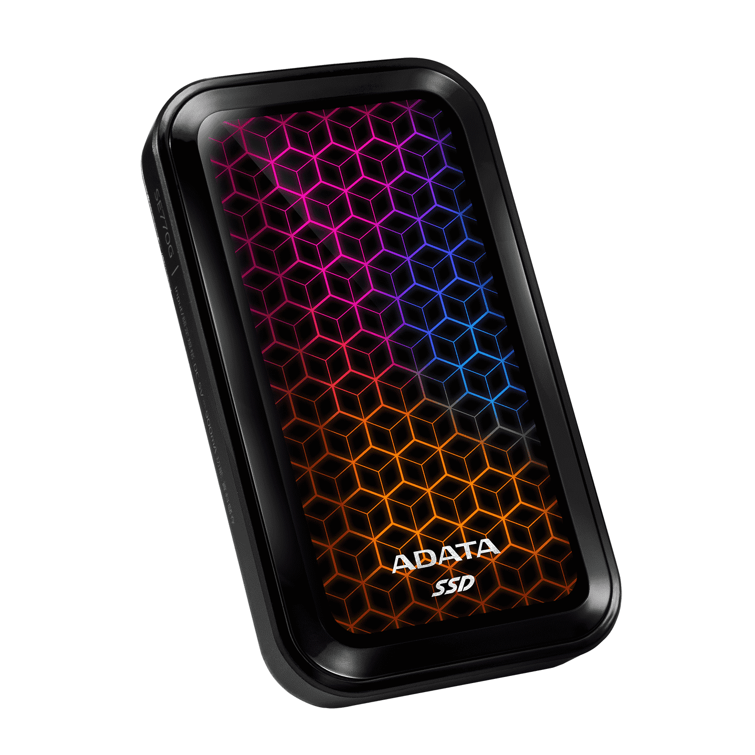 Внешний SSD 512 Gb ADATA, ASE770G-512GU32G2-CBK, 512 GB, black ,USB USB-C, RGB