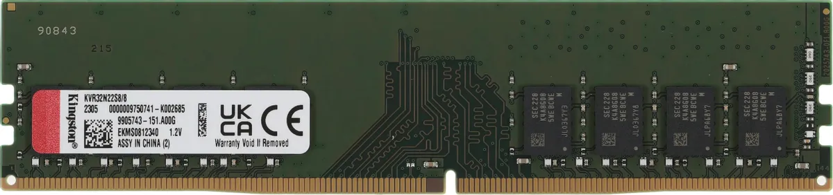 DDR4 Kingston 8 Gb Kingston KVR32N22S8/8WP, DDR4 DIMM 8Gb 3200MHz CL22