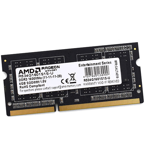 SODIMM 4 Gb DDR3L 1600MHz AMD Radeon R5 Entertainment Series R534G1601S1SL-U Retail