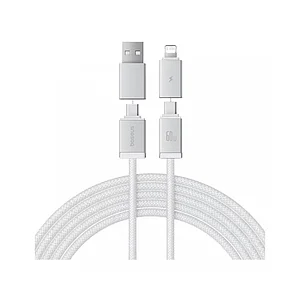 Интерфейсный кабель, Baseus, Versatile (P10383000211-00), U+C to C+L, 60W, 1m Белый