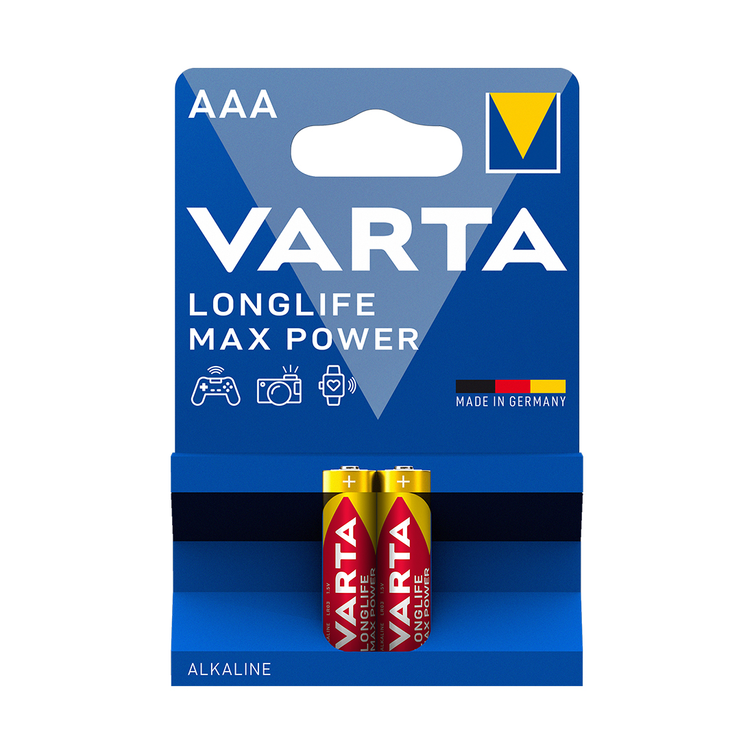 Батарейка VARTA, LR03 Longlife Power Max Micro, AAA, 1.5 V, 2 шт., Блистер