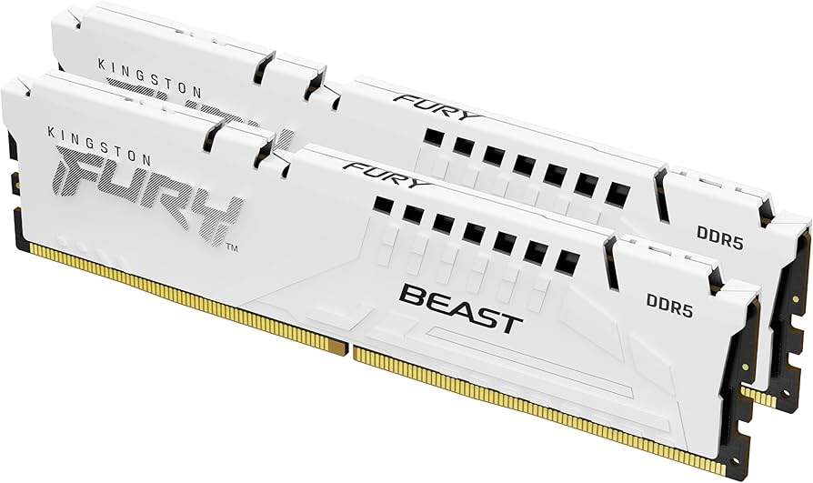 DDR5 Kingston 32 Gb KIT Fury Beast, KF568C34BWK2-32, DDR5, 32 GB, white ,DIMM kit <6800MHz> (2x16GB), CL34