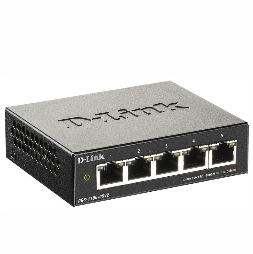 Сетевой коммутатор D-Link DGS-1100-05PDV2/A1A ,Switch 5 port 10/100/1000 Mbit, L2, desktop