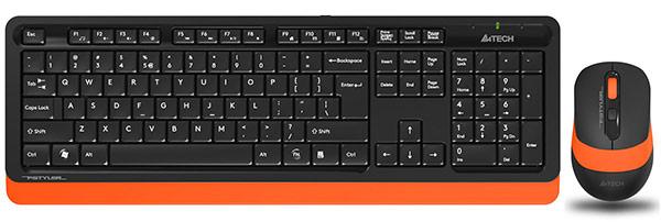 Клавиатура+мышь беспроводная A4tech FG1010-ORANGE Fstyler USB