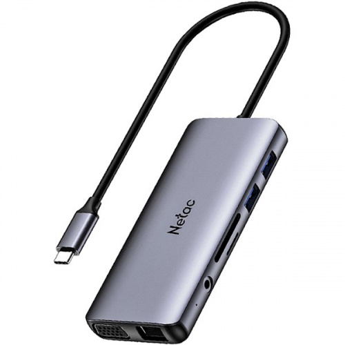 Расширитель USB Netac WF15 11-в-1 HUB серый