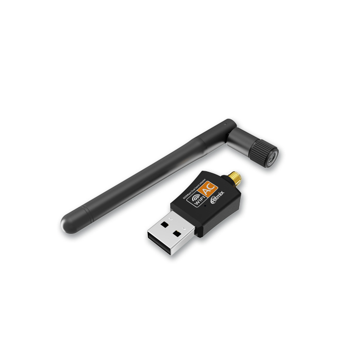 Беспроводной сетевой адаптер Ritmix RWA-250, Черный ,Wireless LAN USB adapter, WiFi 5 (600M), RTL8811CU, USB, black