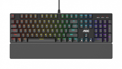 Механическая Игровая Клавиатура  AOC GK500, 104 клавиш, RGB кабель 1,8м, USB2.0 OUTEMU RED GK500DR2R